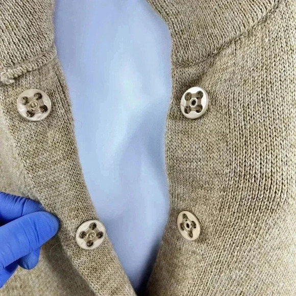 Cocogio Made In Italy Alpaca Wool Blend Button Up Cardigan Shrug Poncho Sweater - Picture 10 of 16